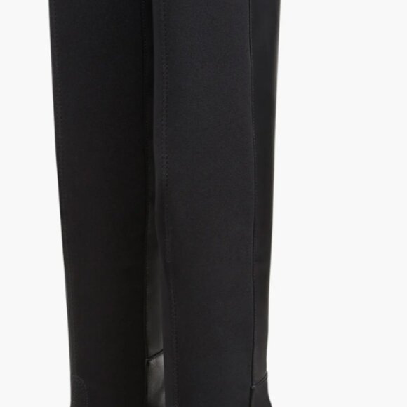 Stuart Weitzman 5050 Bold Logo Boot, black leather, size 9 - Picture 2 of 7